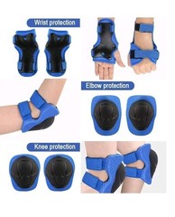 6 in 1 Kids/4-12 Years Protective Gear Set, 2Knee Pads 2Elbow Pads 2Wrist Pads