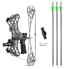 35lbs Mini Compound Bow Set Right Left Hand Archery Fishing Hunting Laser Sight