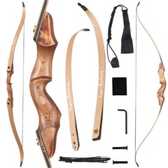 Archery 60» Wooden Takedown Recurve Bow for Target Hunting & Target 30-50lbs.