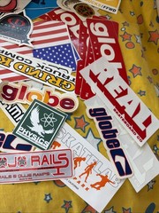 Stickers Random Lot Of 49 Different Vintage Skater Stickers/temp Tattoos/ Pins