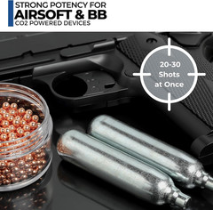 20Pcs 12 Gram Co2 Cartridges Non-Threaded, CO2 Cartridges BB Gun, CO2 BB Pistol,