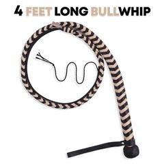 Genuine Cow Hide Leather Bullwhip 04 Feet Long 08 Plaits Indiana Jones Whip