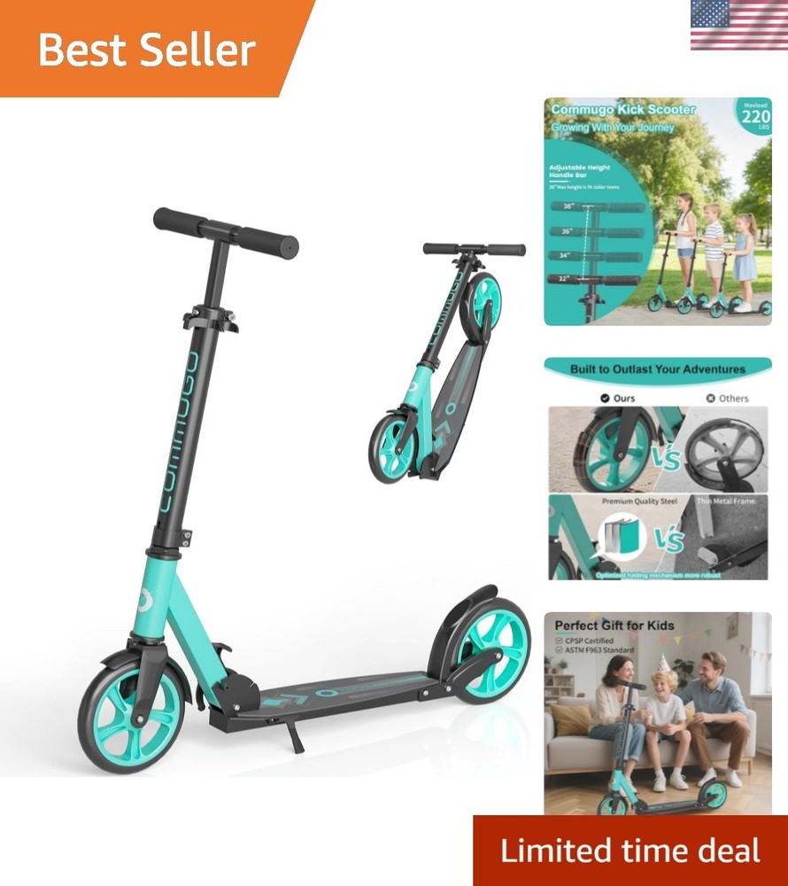 Kick Scooter for Kids 5-12, Teens, Adults, CPSC Certified Foldable Lightweigh…
