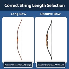 Deerseeker Dacron Bow String Set with 2 Nock Points 12/14/16 Strands 48-70 inche