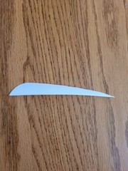 5 inch Feathers Right Wing Parabolic Cut 100 pack White