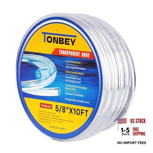 5/8″ I.D x 13/16″ O.D Clear Vinyl PVC & Silicone Hose for Home 10 Feet 5/8″I.D
