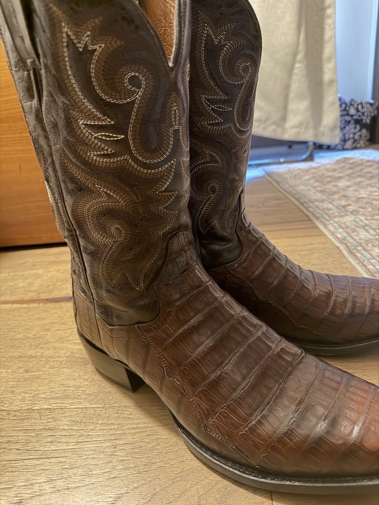 Dan Post Bayou Genuine Caiman Boots Men’s Size 12D DP3074