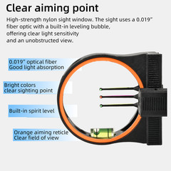 3-Pin 0.019 Fiber Optics Bow Sight with Rheostat Light for Compound Recurve Bow