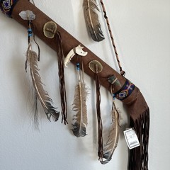 Deerskin Quiver Feathers Fringe and Arrows By Nora Long Navajo