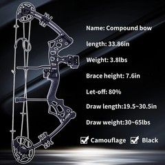 Compound Bow and Arrow Set for Adults Archery Shooting Bow Adjustable 30-65LBS