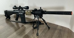 SR25-MK110 Airsoft AEG DMR, Several Accessories, Case Included