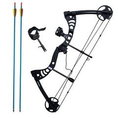 SAS Scorpii 55lbs Bow Kit w/ Arrow Rest, Sight, Release, Arrows Black – Open Box