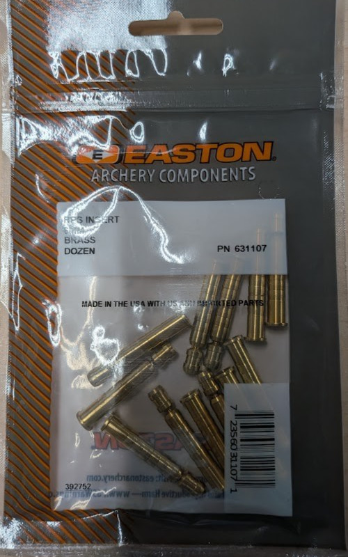 @NEW@ 12- Easton RPS 6mm 8-32 Brass Arrow Point Inserts! 50-75 Grains sonic 6.0