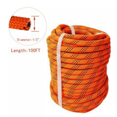 Outdoor Braided Polyester Arborist Rigging Rope (1/2″x100′ ) High Strength