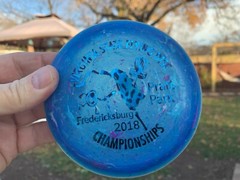 2018 Virginia States Blueberry Zing Swirl Rare Disc Golf (w/Frisbee Pin) #982