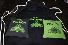 8 Quality Cornhole Bags Plus Carrying Bag! Silver Patron! Whole Corn or Pellets