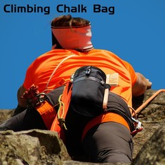 Black Oxford Cloth Chalk Bag for Rock Climbing, Waterproof & Leak-Proof Stora…