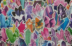 50 Pack of Cool Crystal Stickers for Laptop/Water Bottle/Phone Case/Tablet