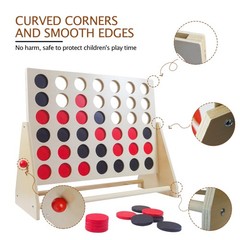 Giant Wooden 4 in A Row Game Includes 42 Pcs Dics, Large Size Four in a Row G…