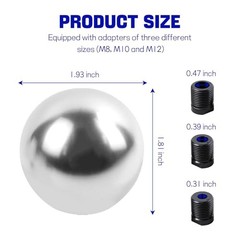 Round Ball Shift Knob, Aluminum Alloy Car Gear Shift Knob, Stick Shifter Silver