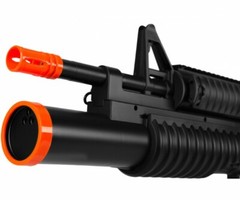 Double Eagle M813 AEG Airsoft Rifle w/ Under Barrel Spring Tri-Shot Launcher
