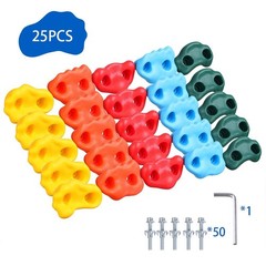 25 Rock Climbing Holds for Kids Climber With Hardware, Wall Holds and Grips f…