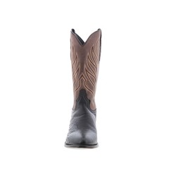 Tony Lama Ray Smooth Ostrich Round Toe Mens Black Wide Cowboy Western Boots