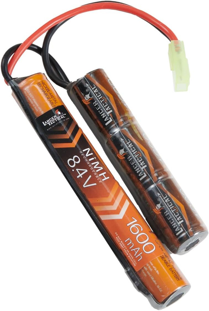8.4V 1600Mah Nimh Nunchuck Airsoft Battery, Stick/Butterfly Pack with Mini Tamiy