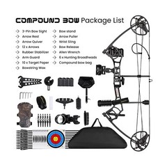 Archery P3 Compound Bow and Archery Sets 0-70lbs for Adults and Teens,25″-31″…