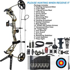 Archery Compound Bow Set 0-70 LBS, Draw Length 16.5-30, IBO up to 325 fps, Hunti