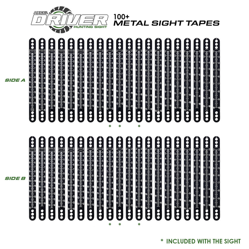Axcel Driver Metal Sight Tapes 100+ – Slotted (Scales 17 & 18)