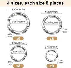Durable 16 Pcs Zinc Alloy Round Carabiner Clips – Ideal for DIY and Outdoor Use