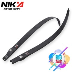 Nika Archery 68″ Recurve Bow Limb 55% N3 Carbon Fiber w/Small BULL Logo 22-50lbs