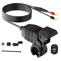 Motorcycle USB Charger, Dual USB Type C 30W PD & QC 3.0 Motorcycle Phone