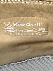 RIEDELL 595 BLACK LEATHER ROLLER SKATES MENS SIZE 9 MEDIUM NO WHEELS SOLD AS-IS