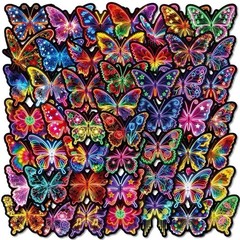 30Pcs Random Cool Neon Colorful Butterfly Nature Animal Waterproof Stickers