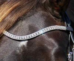 Designer Bling Silver Clear Crystal Stylish Browband For Horse Bridle .