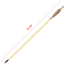 6/12pcs 31″ Wooden Arrows Arrowheads 5″ Feather Wood Shaft Handmade Bow Hunting