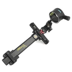 Archery CompoundBow Sight 1 Pin 6″ Carbon Fiber Extension Bar 4X 6X 8X Lens Hunt