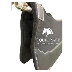 Black Wool Felt Saddle Pad with Leather | Western Riding Pad | 30X30″ & 32X32″