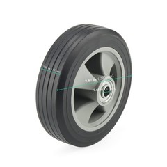 2 PCS 8 x 2.1 Inch Hand Truck Wheels, Flat Solid Rubber Replacement Tires for…