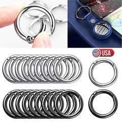 10 × Metal Spring O Rings Clip Keychain Round Carabiner Clips Snap Hook Keyring