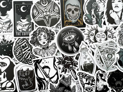 1000 Random Bulk Gothic Stickers Lot Goth Pack Dark Horror Theme Punk Decals