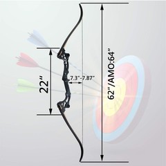SinoArt 64″ Takedown Recurve Bow Metal Riser 30-60Lbs Right Handed for Archer…