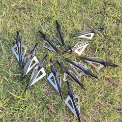 12PCS Archery 100 Grain Hunting Broadheads Stainless Steel Arrowheads with Case