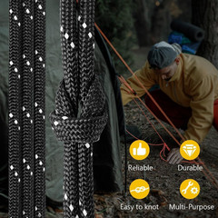 750Ib Reflective Paracord Rope,100′ 200′ 500′ 1000′, 4Mm 11 Strand Parachute Spo