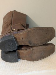 VTG 70S ACME DINGO 13″ HARNESS COWBOY BOOTS SQUARE TOE USA MADE 10.5 D BROWN