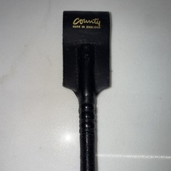 Vintage County Handmade Equestrian Black Leather Riding Crop Whip 20.5” England