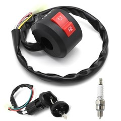 3 Function Left Starter Switch with 4 Wires Ignition Switch Key, Replacement