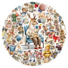30Pcs Random Cute Anthropomorphic Animal Zoo Party Cartoon Waterproof Stickers